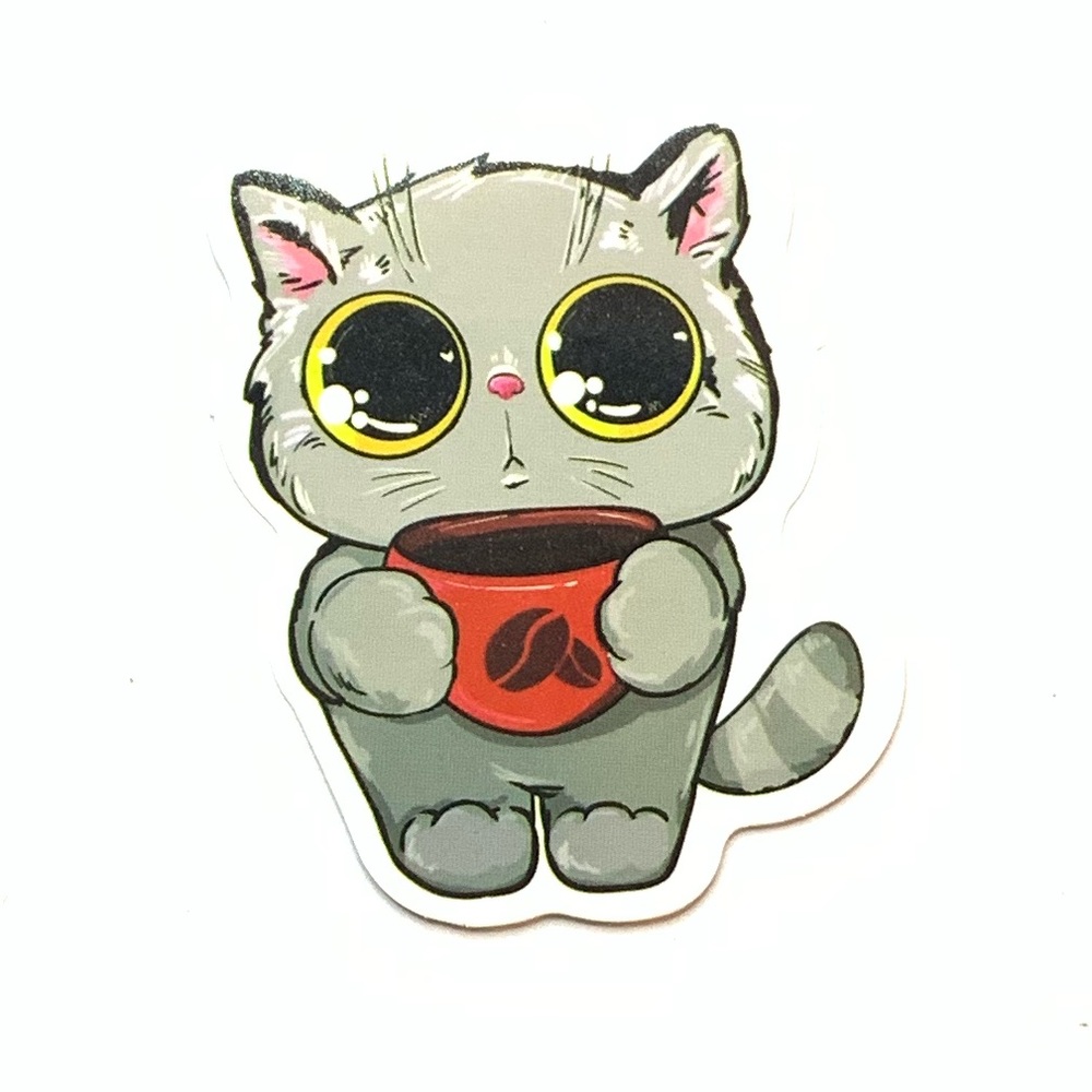Gray Cat Vinyl Sticker
